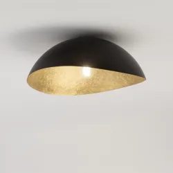 SOLARIS CZARNY ZŁOTY OPRAWA PLAFON 1 X E27 IP20 STAL LAKIEROWANA