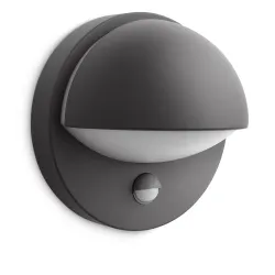 JUNE ANTRACYT OPRAWA ŚCIENNA KINKIET Z CZUJNIKIEM RUCHU IR 1X E27/ 42 W IP44 ALUMINIUM/ TWORZYWO