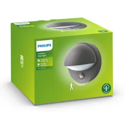 JUNE ANTRACYT OPRAWA ŚCIENNA KINKIET Z CZUJNIKIEM RUCHU IR 1X E27/ 42 W IP44 ALUMINIUM/ TWORZYWO