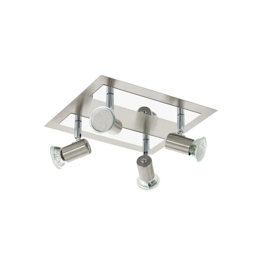 ROTTELO NIKIEL MAT/ CHROM OPRAWA SUFITOWA SPOT NT 4X GU10/ 4.6W IP20 STAL