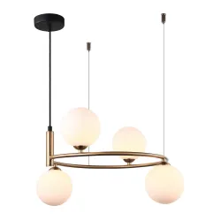 AMILY ZŁOTY/ BIAŁY OPRAWA WISZĄCA 4X G9/ 25W IP20 STAL/ SZKŁO