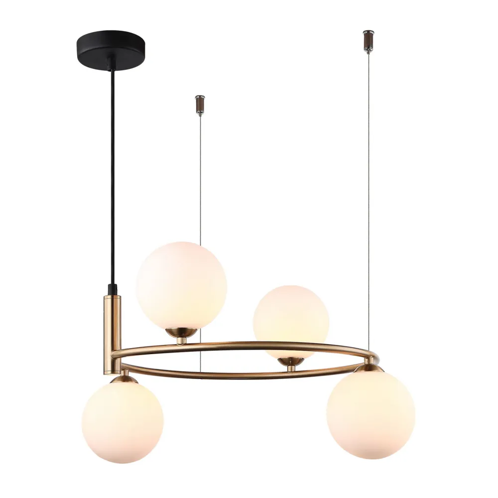 AMILY ZŁOTY/ BIAŁY OPRAWA WISZĄCA 4X G9/ 25W IP20 STAL/ SZKŁO
