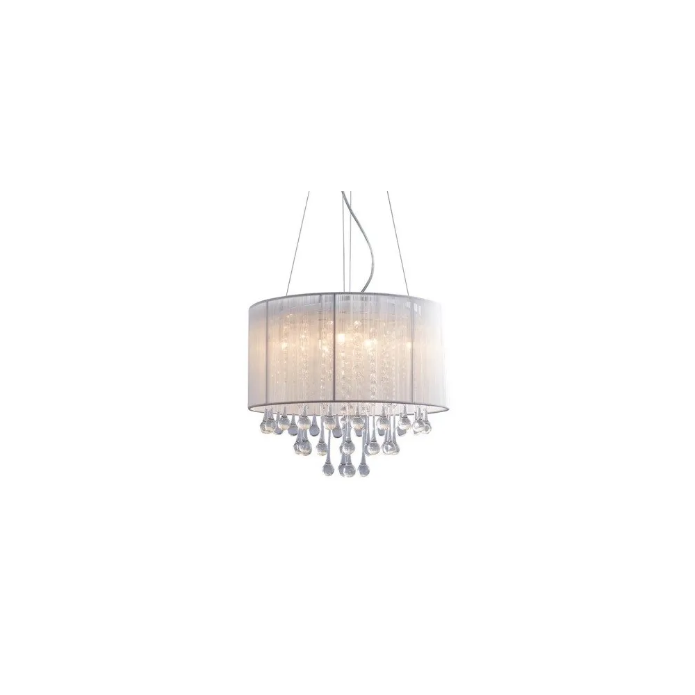 VERONA BIAŁY OPRAWA WISZĄCA 8X G9/ 40W IP20 METAL/ SZKŁO/ TKANINA