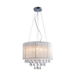VERONA BIAŁY OPRAWA WISZĄCA 8X G9/ 40W IP20 METAL/ SZKŁO/ TKANINA