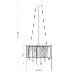 VERONA BIAŁY OPRAWA WISZĄCA 8X G9/ 40W IP20 METAL/ SZKŁO/ TKANINA