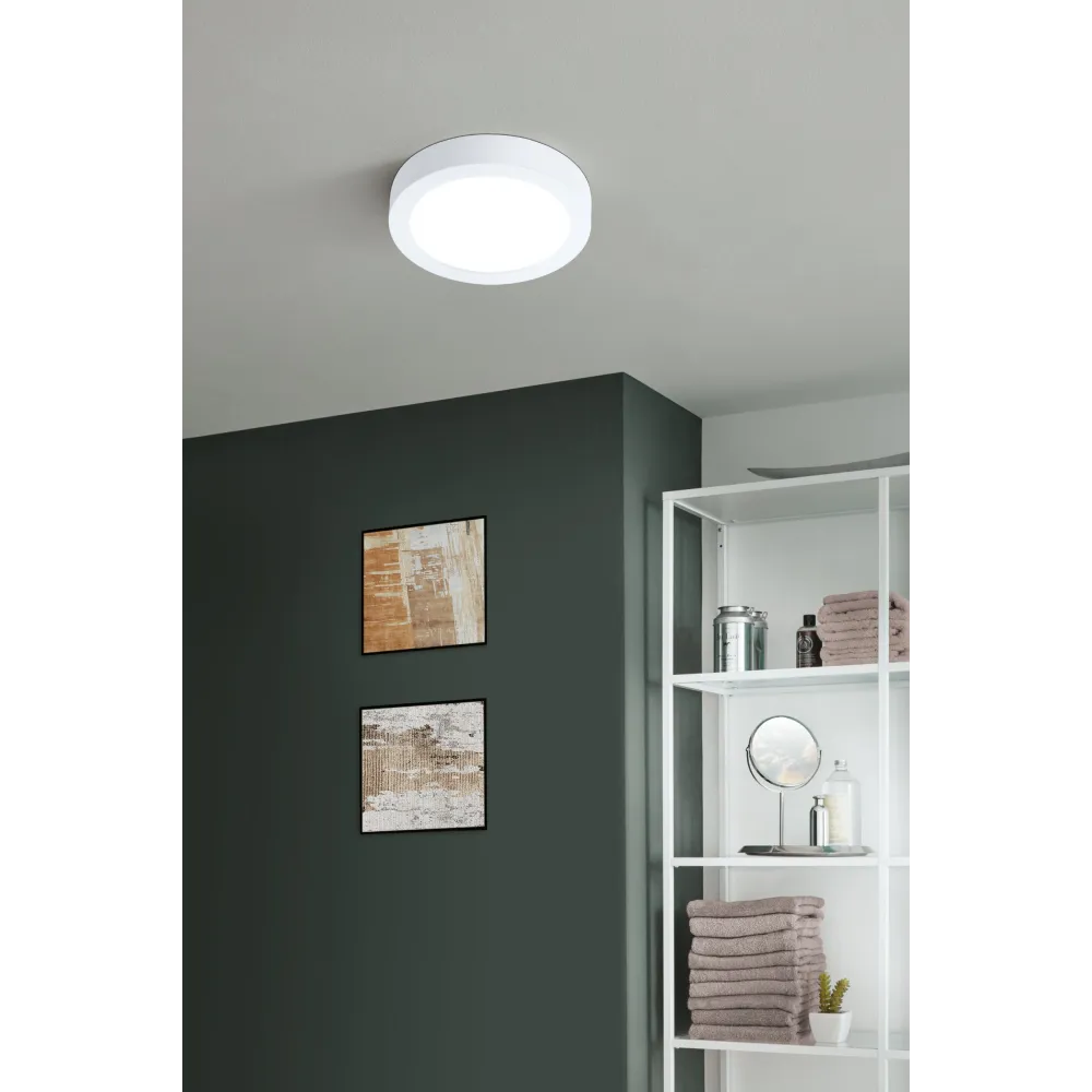 FUEVA-Z BIAŁY OPRAWA SUFITOWA PLAFON NT LED 16.5W 2700K-6500K 2250LM FI210 IP44 STAL/ TWORZYWO