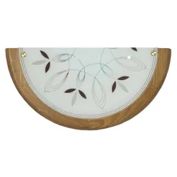 RUSTICA BIAŁY/ BRĄZOWY OPRAWA SUFITOWA PLAFON 1/2 1X E27/ 60W IP20 METAL/ DREWNO/ SZKŁO