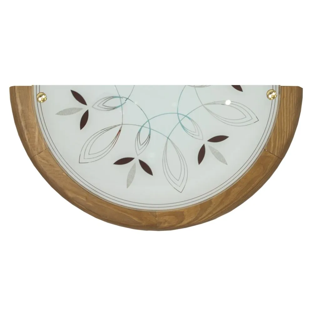 RUSTICA BIAŁY/ BRĄZOWY OPRAWA SUFITOWA PLAFON 1/2 1X E27/ 60W IP20 METAL/ DREWNO/ SZKŁO
