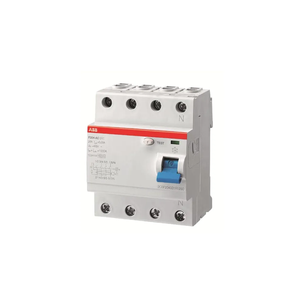 F204 63A/500MA/A S WYŁĄCZNIK RÓŻNICOWY 63A 4P 4M 500MA A S 10KA
