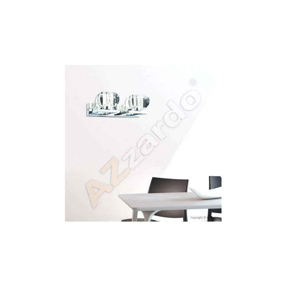 RUBIC PRZEZROCZYSTY/ CHROM OPRAWA ŚCIENNA KINKIET 2X G9/ 40W IP20 ALUMINIUM/ SZKŁO