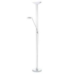 BAYA LED CHROM/ BIAŁY/ SATYNA OPRAWA PODŁOGOWA LED 20W WW 3000K 1950/240/250LM IP20 STAL/ SZKŁO/ TWO