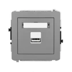 DECO MODUŁ  SZARY MAT ŁADOWARKA 1X USB 5V 1A Z POLEM OPISOWYM