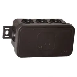 V8 PUSZKA INSTALACYJNA NT 80X45X41 IP54 IK07 PUSTA 8-WLOTOWA Z OSŁABIENIAMI KLIK CZARNY