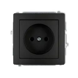 DECO MODUŁ CZARNY MAT GNIAZDO 1X B/U Z PRZESŁONAMI ZACISKI ŚRUBOWE 16A 250V
