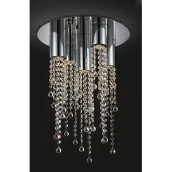 LARIX CHROM OPRAWA WISZĄCA STAŁA 5X GU10/ 35W IP20 STOP METALI/ SZKŁO/ KRYSZTAŁ