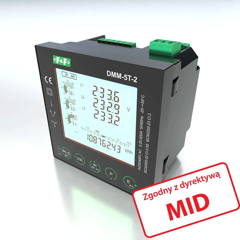 DMM-5T-2 MULTIMETR PANELOWY Z KOMUNIKACJĄ MODBUS RTU MID
