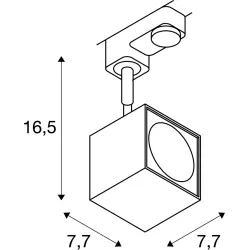 ALTRA DICE BIAŁY OPRAWA SYSTEMOWA TRACK REFLEKTOR 3F 1X GU10/ 50W  IP20 ALUMINIUM