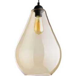 FUENTE BURSZTYNOWY/ CZARNY OPRAWA WISZĄCA 1X E27/ 15W IP20 METAL/ TWORZYWO/ SZKŁO