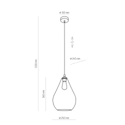 FUENTE BURSZTYNOWY/ CZARNY OPRAWA WISZĄCA 1X E27/ 15W IP20 METAL/ TWORZYWO/ SZKŁO