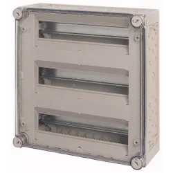 AE/I44E ROZDZIELNIA PLASTIKOWA NT 45M 3X 15M IP65 IK10 375X375X150 POKRYWA DYMNA SZARY