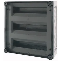 AE/I44E ROZDZIELNIA PLASTIKOWA NT 45M 3X 15M IP65 IK10 375X375X150 POKRYWA DYMNA SZARY