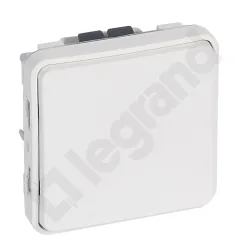 PLEXO55 MECHANIZM BIAŁY ANTYBAKTERYJNY PRZYCISK 1X 1Z IP55 IK07 ZACISKI SPRĘŻYNOWE 10A 250V