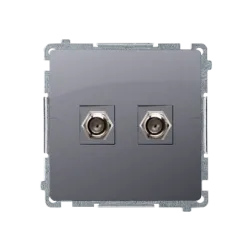 SIMON BASIC MODUŁ STAL INOX GNIAZDO 2X TV TYP F