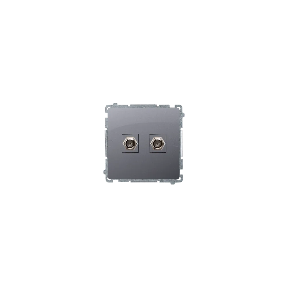 SIMON BASIC MODUŁ STAL INOX GNIAZDO 2X TV TYP F