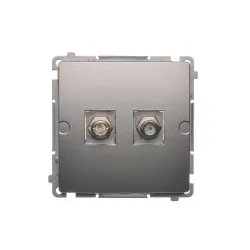 SIMON BASIC MODUŁ STAL INOX GNIAZDO 2X TV TYP F