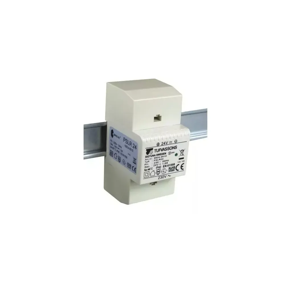 PSLR 24 ZASILACZ IMPULSOWY STABILIZOWANY 24W 2.0A 230V AC / 12V DC TH35 IP40+ ZABEZPIECZENIE