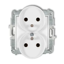 ICON MODUŁ BIAŁY GNIAZDO 2X Z/U BEZ PRZESŁON ZACISKI ŚRUBOWE 16A 25V