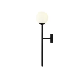 BOSSO CZARNY OPRAWA ŚCIENNA KINKIET NT 1X E14/ 40W IP20 METAL/ SZKŁO