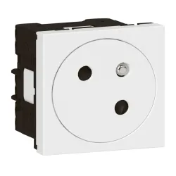 M45 BIAŁY GNIAZDO 2M 1X Z/U SKOŚNE ZACISKI SPRĘŻYNOWE 16A 250V