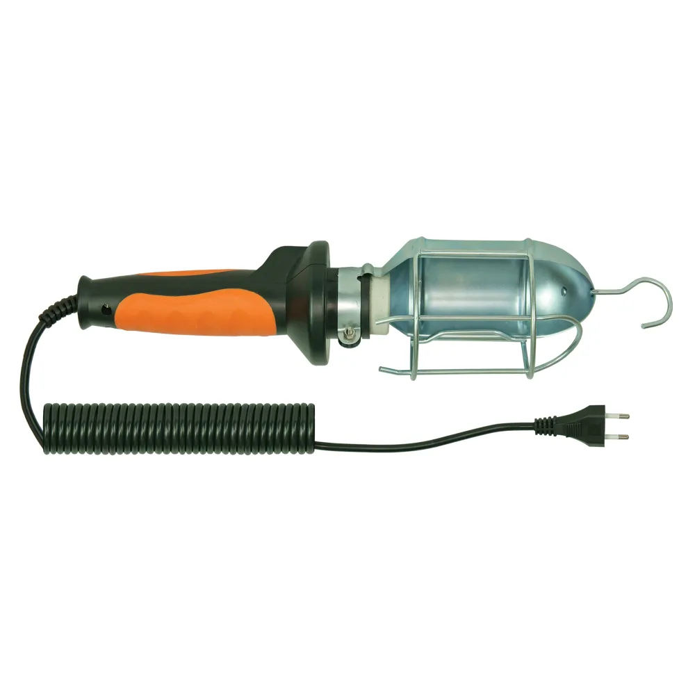 PL-3 OPRAWA WARSZTATOWA 10M KABEL GUMOWY POMARANCZOWY OPRAWKA E27 CERAMICZNA