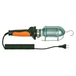PL-3 OPRAWA WARSZTATOWA 10M KABEL GUMOWY POMARANCZOWY OPRAWKA E27 CERAMICZNA