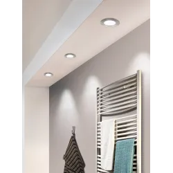 PINEDA NIKIEL SATYNOWY OPRAWA SUFITOWA PT LED 12W WW 3000K 1000LM IP20/ IP44 TWORZYWO
