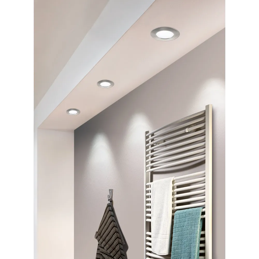 PINEDA NIKIEL SATYNOWY OPRAWA SUFITOWA PT LED 12W WW 3000K 1000LM IP20/ IP44 TWORZYWO
