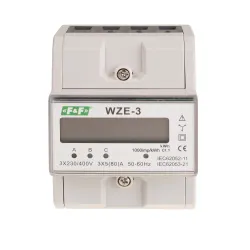 WZE-3 LICZNIK KWH ENERGII ELEKTRONICZNY BEZPOŚREDNI 3F 80A KL.1 4.5M 3X 230V+N AC