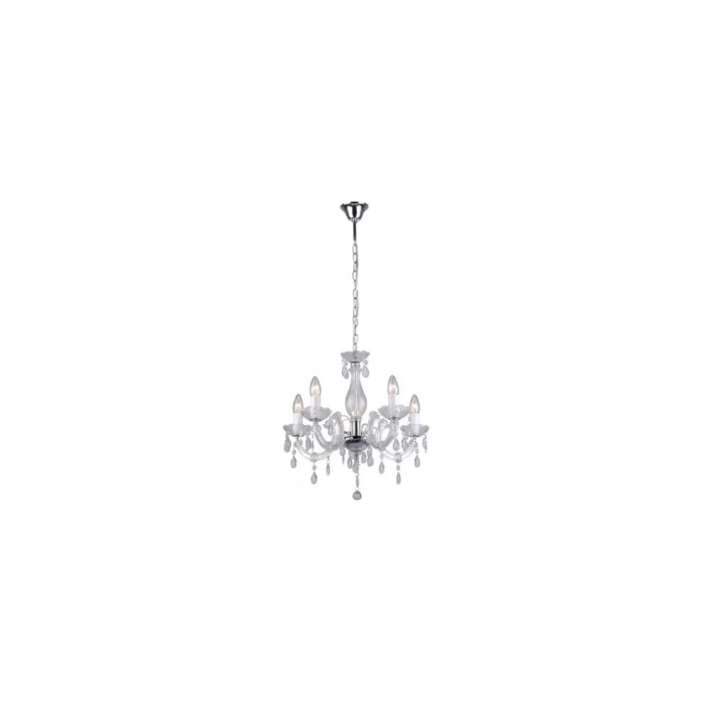 MAGNOLIA TRANSPARENTNY OPRAWA WISZĄCA 5X E14/ 40W IP20 METAL/ AKRYL