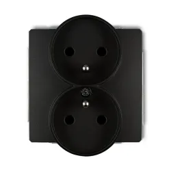 DECO SOFT MODUŁ CZARNY MAT GNIAZDO 2X Z/U ZACISKI ŚRUBOWE 16A 250V