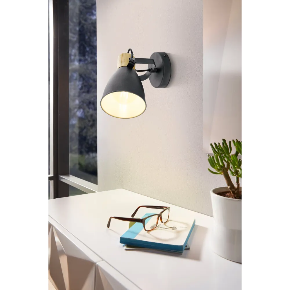 COSWARTH ANTRACYT/ KREMOWY BIAŁY/ BRĄZOWY OPRAWA ŚCIENNA KINKIET SPOT NT 1X E27/ 25W IP20 STAL/ DREW