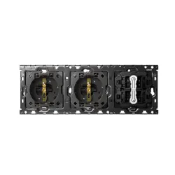 SIMON 100 MECHANIZM ZESTAW 3 KROTNY 2X GNIAZDA+ 2X ŁĄCZNIKI SCHODOWE