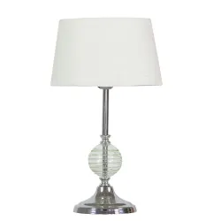 FERO CHROM/ BIAŁY OPRAWA STOŁOWA NOCNA 1X E27/ 60W IP20 METAL/ TKANINA
