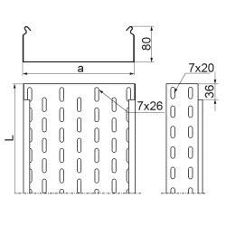 KCJ200H80/3 N KORYTKO KABLOWE 200H80 3M 1,0 MM