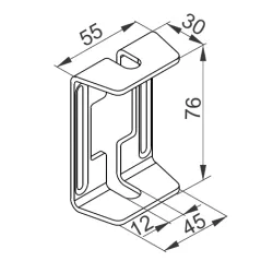 US12/USO12 UCHWYT SUFITOWY 3.0 MM