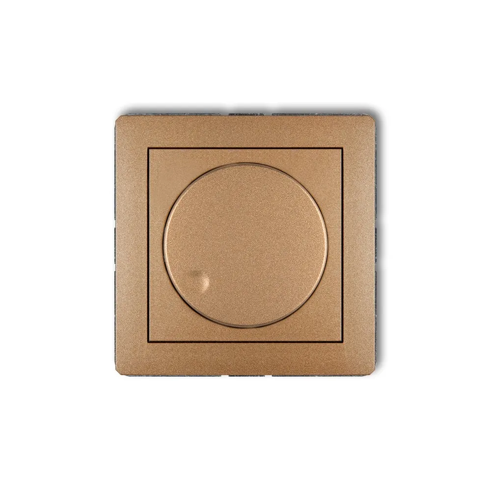 DECO MODUŁ ZŁOTY METALIK ŚCIEMNIACZ PRZYCISKOWO-OBROTOWY DO LAMP LED 0-100W 230V