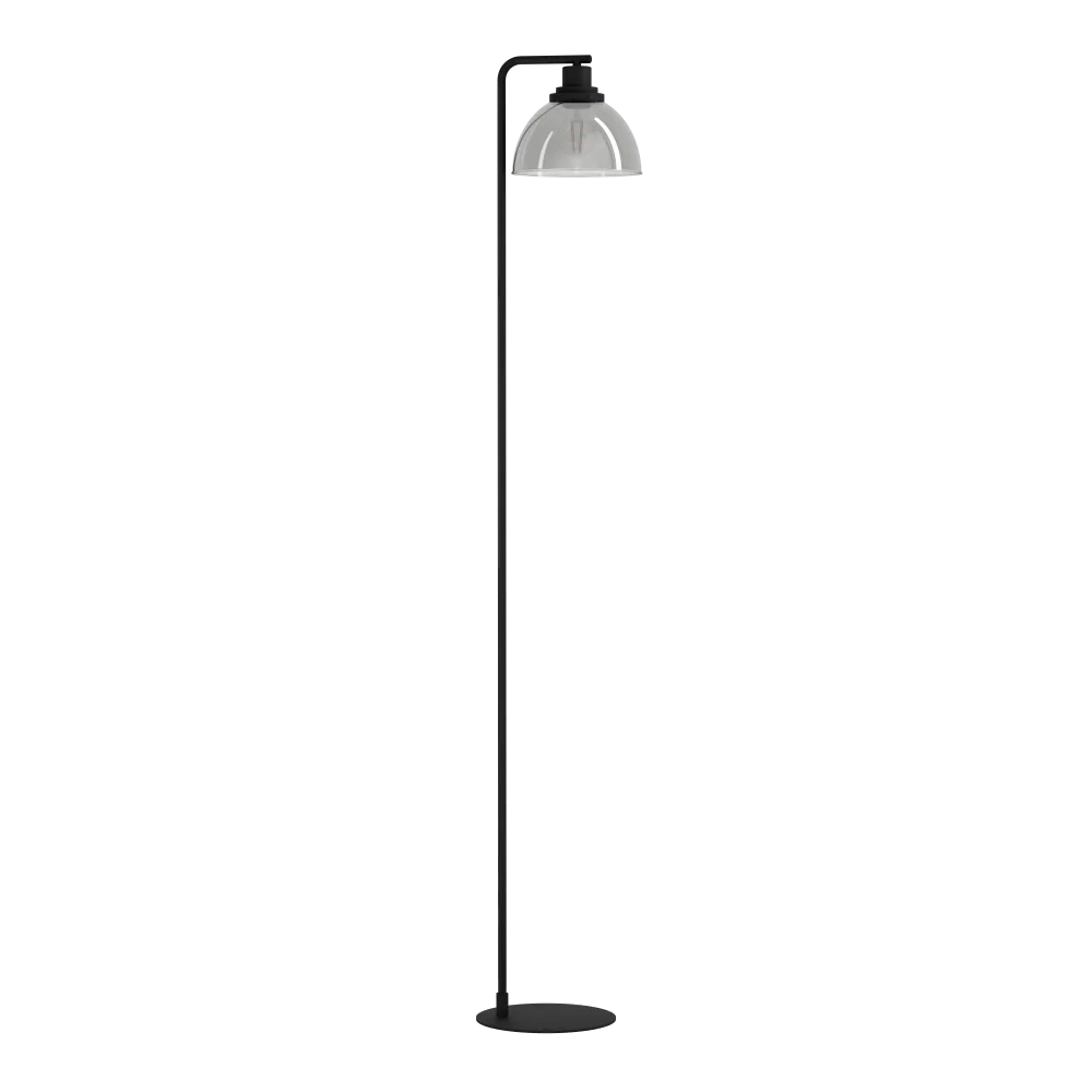 BELESER CZARNY TRANSPARENTNY OPRAWA PODŁOGOWA 1X E27/ 60W IP20 STAL/ SZKŁO NAPOWIETRZANE