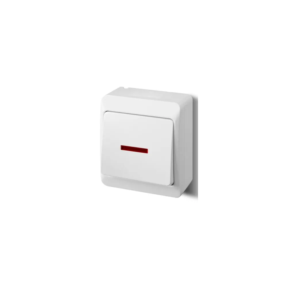 HERMES BIAŁY ŁĄCZNIK NT UNIWERSALNY PODŚWIETLANY IP44 ZACISKI ŚRUBOWE 10AX 250V