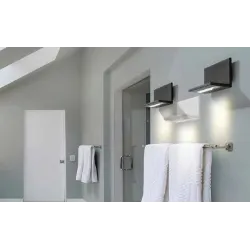 LATONA CZARNY OPRAWA ŚCIENNA KINKIET LED 10W WW 3000K 800LM IP20 ALUMINIUM/ AKRYL