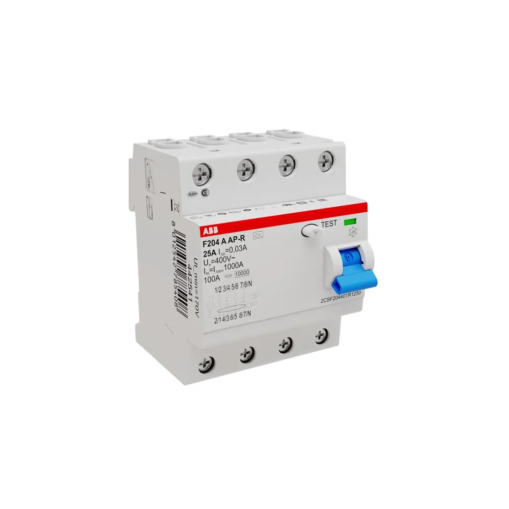 F204 25A/ 30MA/ A WYŁĄCZNIK RÓŻNICOWY 25A 4P 4M 30MA A 10KA
